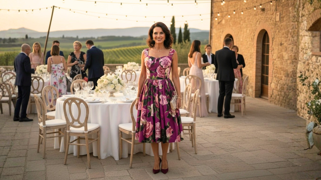 floral midi cotton dress for destination weddings and summer events