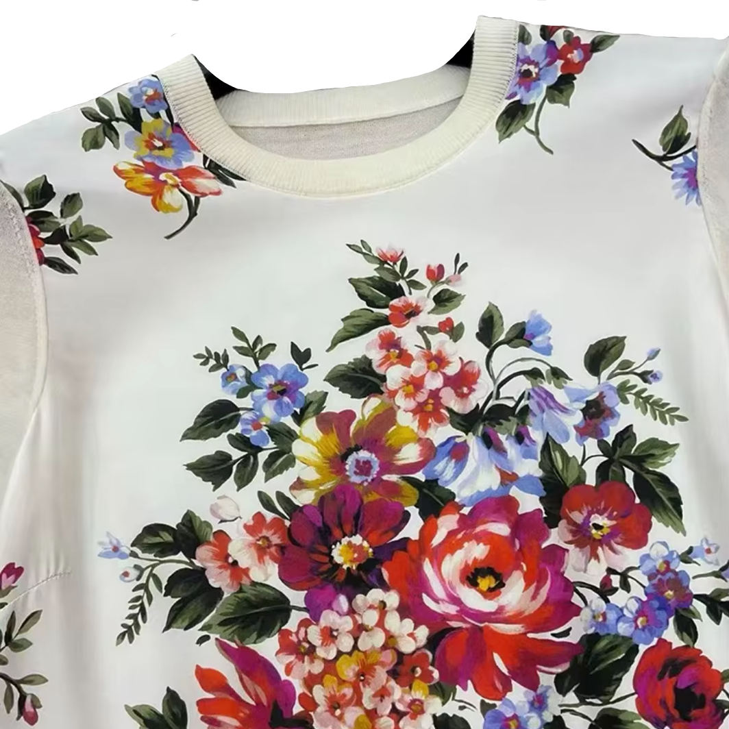 Floralia Italiana White Silk & Wool Knitted Top