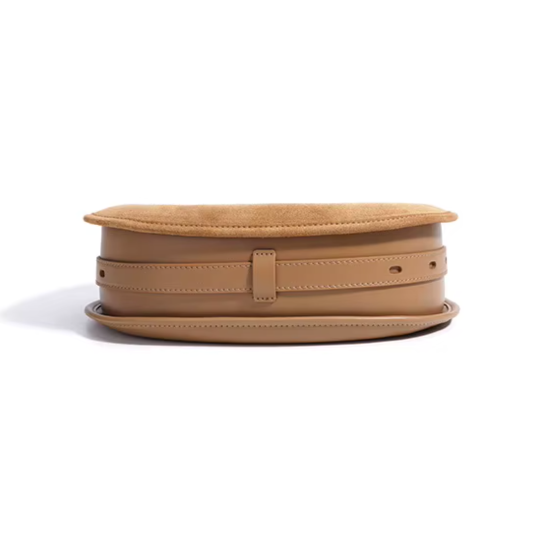 Suede & Leather Crescent Bag