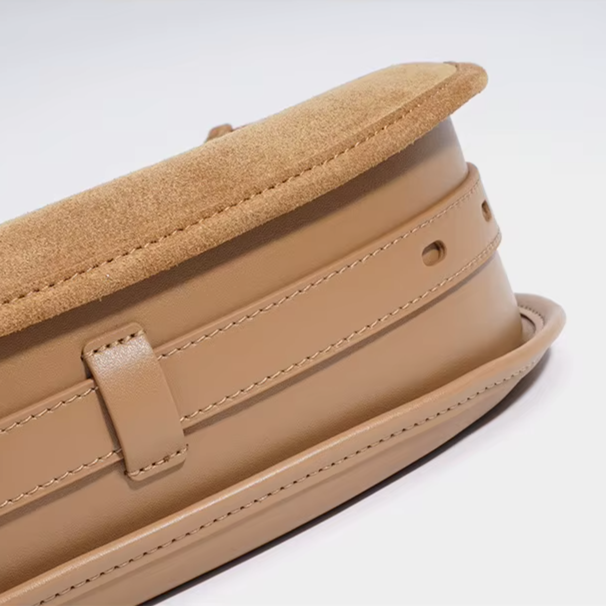 Suede & Leather Crescent Bag
