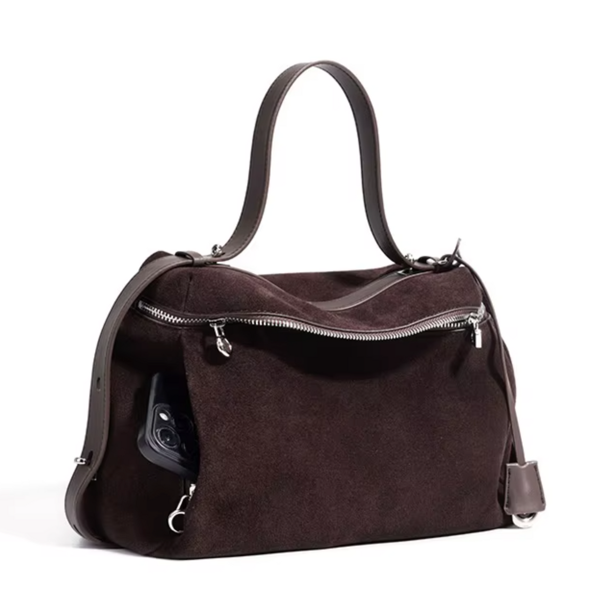 3-Way Suede Top Handle, Shoulder & Crossbody Bag