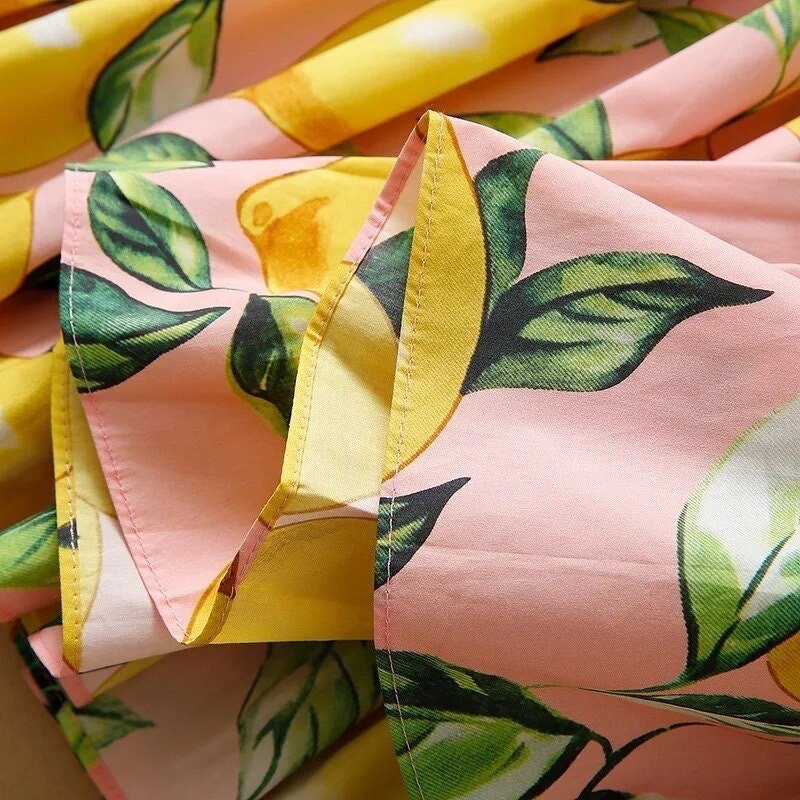 75 Handmade Italian designer Sicily Lemons print sleeveless cotton dress, pink, dolce dress, sundress - Dress By Vicky