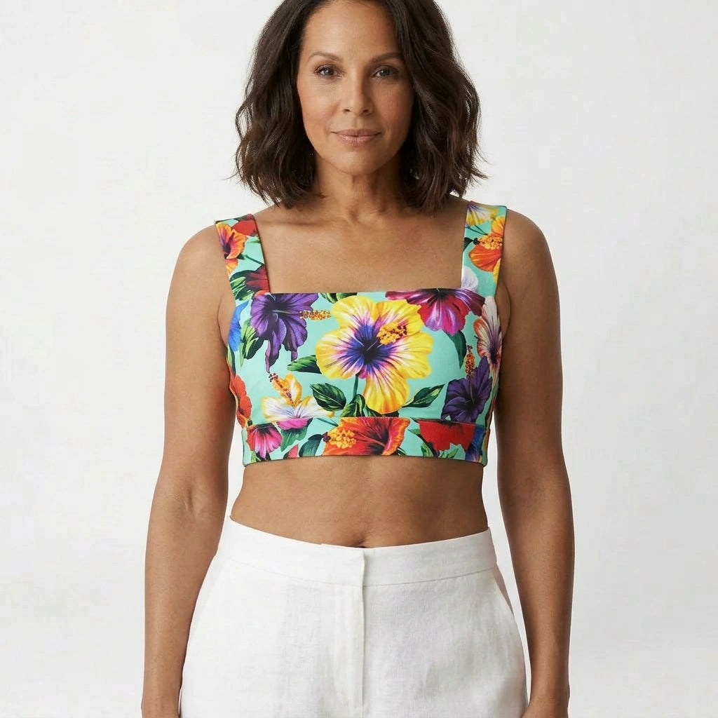 Multicolour Floral Cotton Crop Top