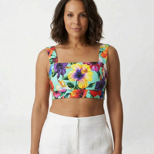Multicolour Floral Cotton Crop Top