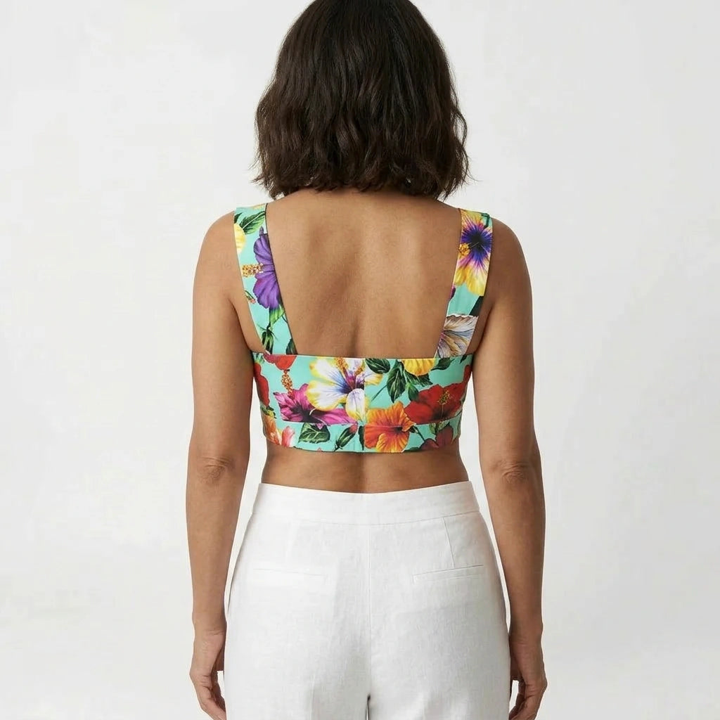 Multicolour Floral Cotton Crop Top
