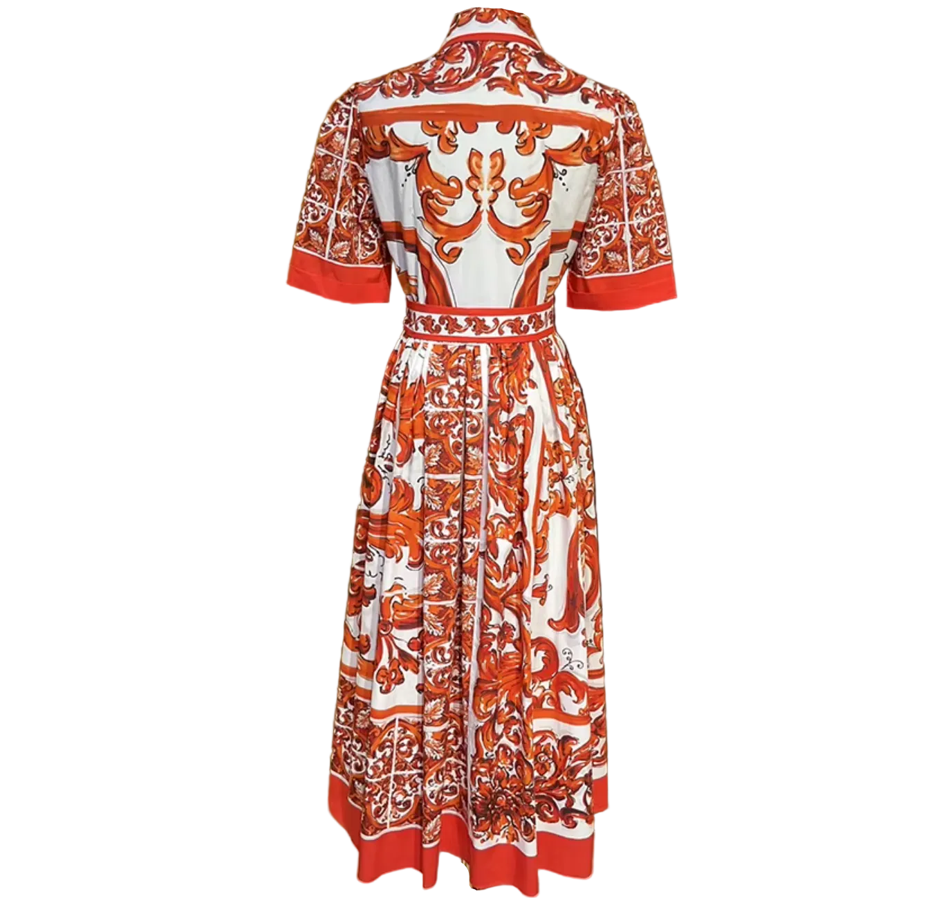 Orange Majolica Shirt Dress That Looks Elegant for Summer Travel