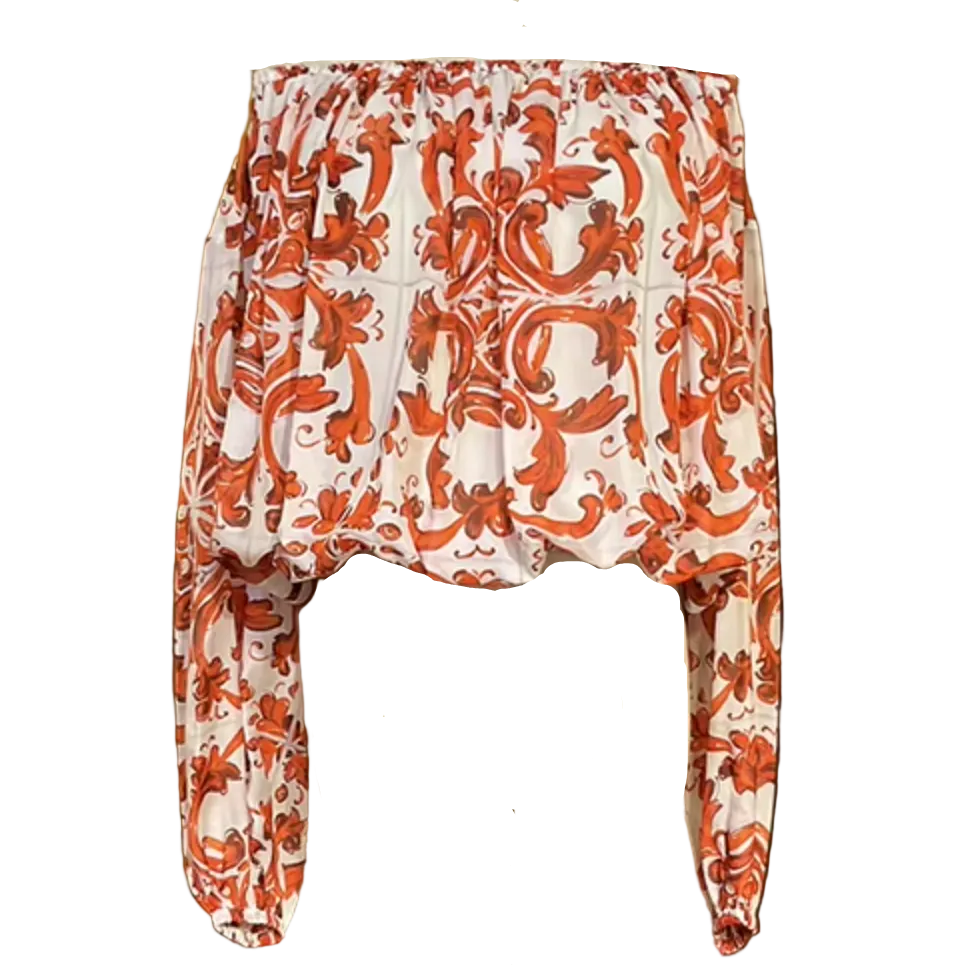 Silk Off-Shoulder Top for Summer Holidays and Evenings