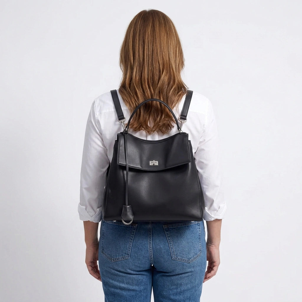3-Way Convertible Leather Handbag