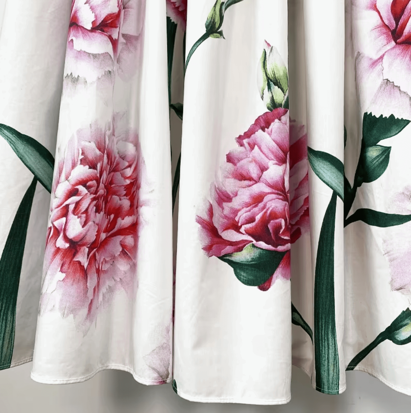 Carnation Print Midi Cotton Floral Dress - Dress By Vicky
