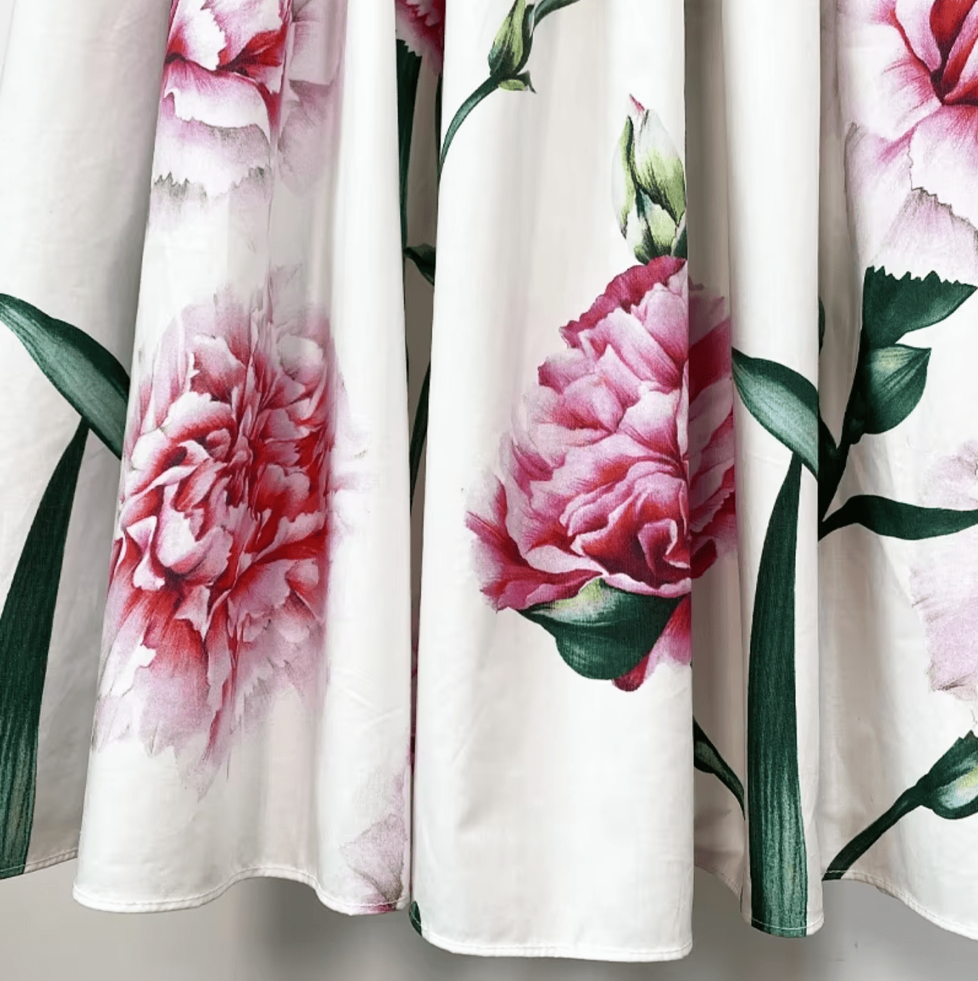 Carnation Print Midi Cotton Floral Dress - Dress By Vicky