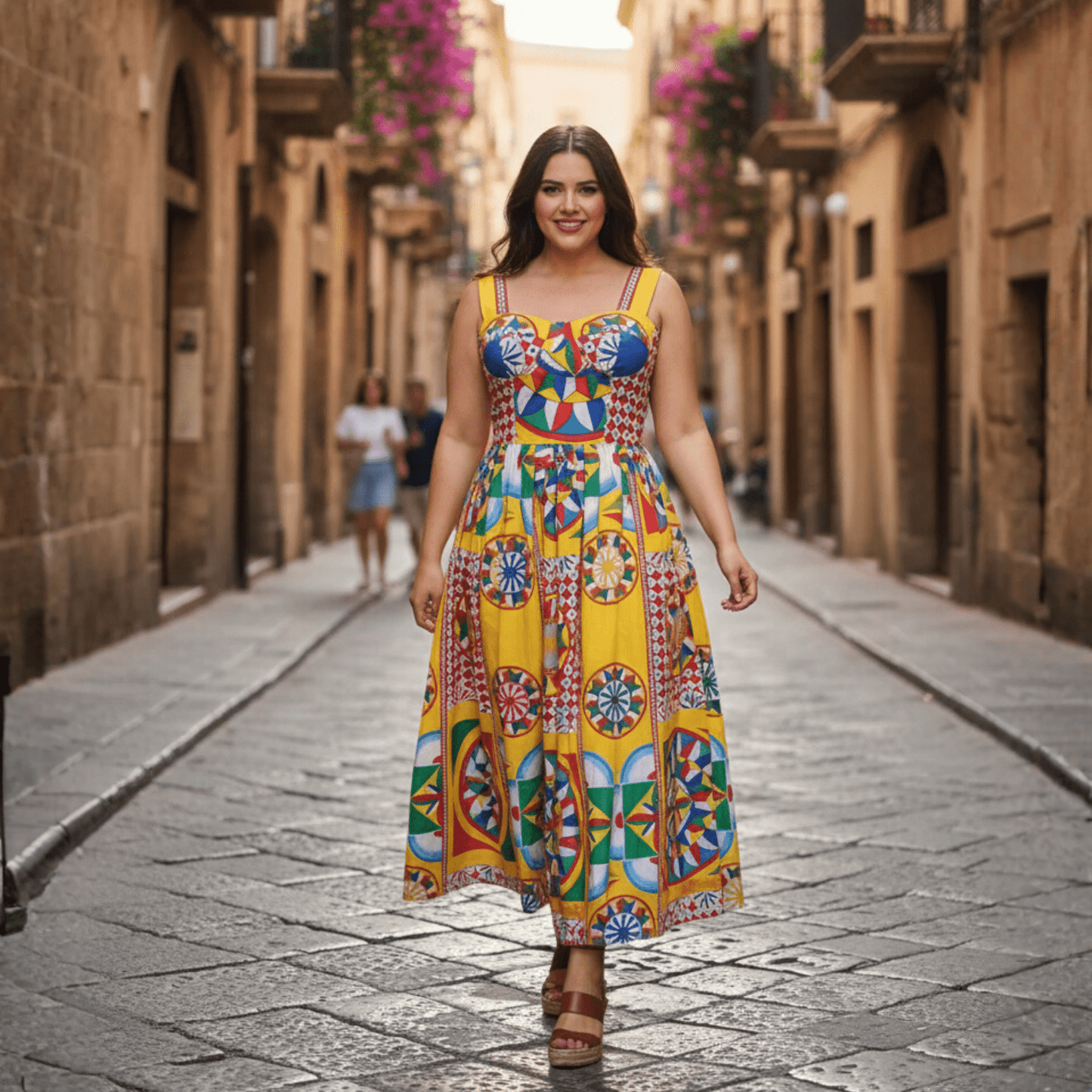 Carnival Caretto print push up 100% cotton dress - Dress By Vicky