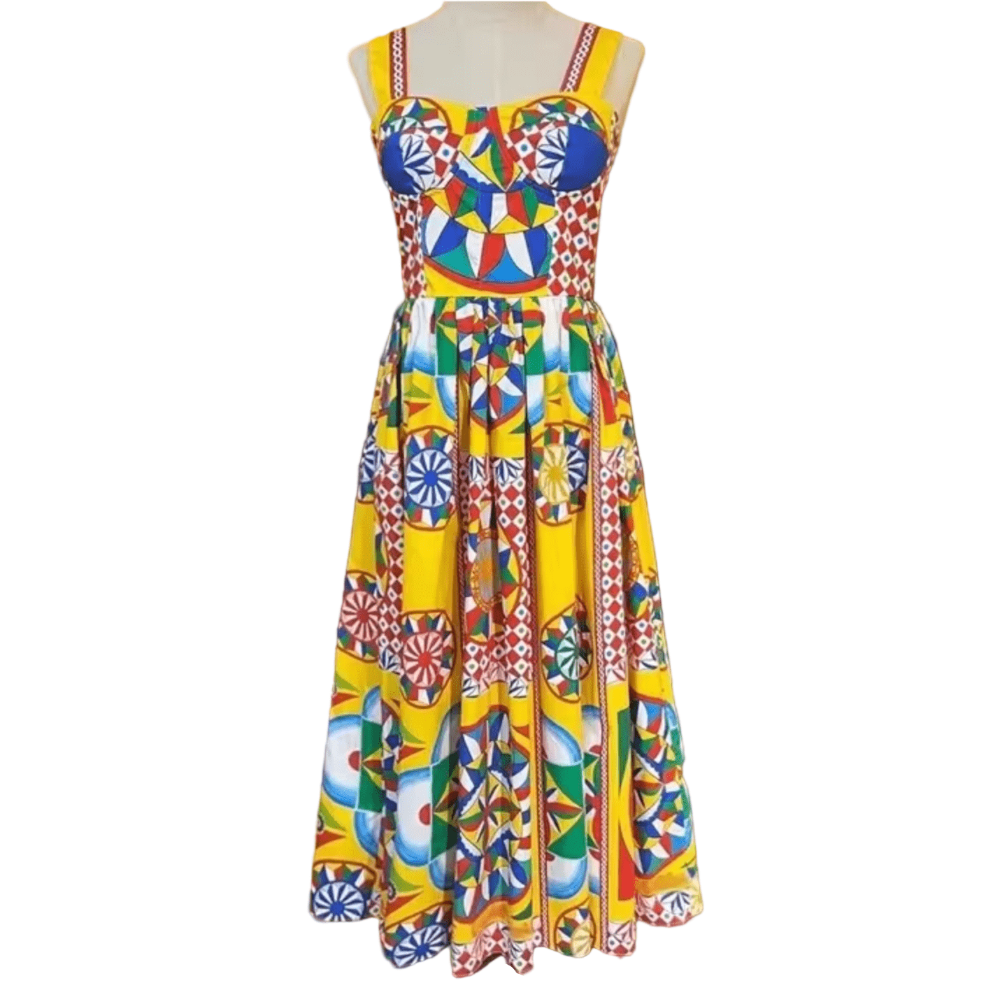 Carnival Caretto print push up 100% cotton dress - Dress By Vicky