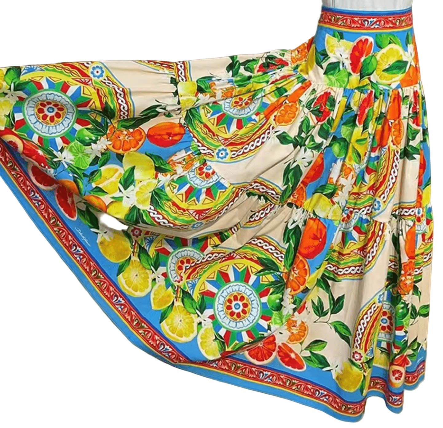 Cotton Maxi Skirt in Sicilian Oranges Print - Dress By Vicky