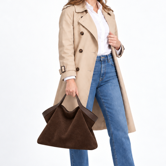Suede Holdall Top Handle & Crossbody Bag