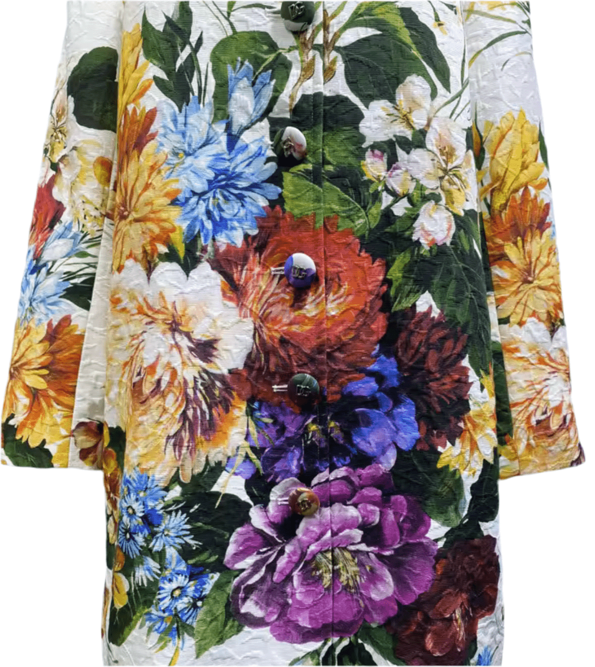 Floral print brocade long jacket, overcoat - Dress By Vicky