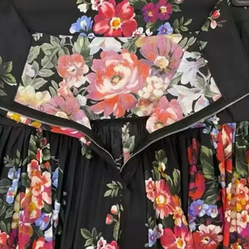 Floralia Italiana Black Cotton Maxi Skirt - Dress By Vicky