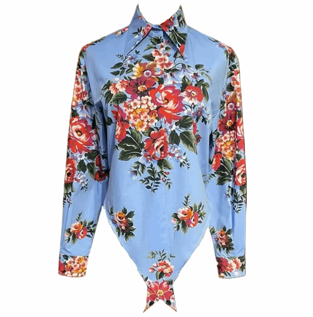 Floralia Italiana — Blue Cotton Blouse - Dress By Vicky