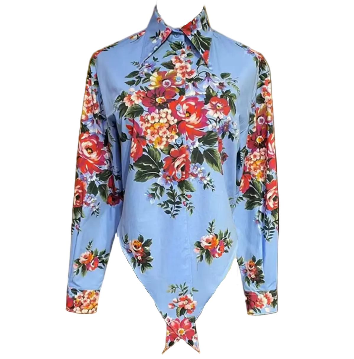 Floralia Italiana — Blue Cotton Blouse - Dress By Vicky