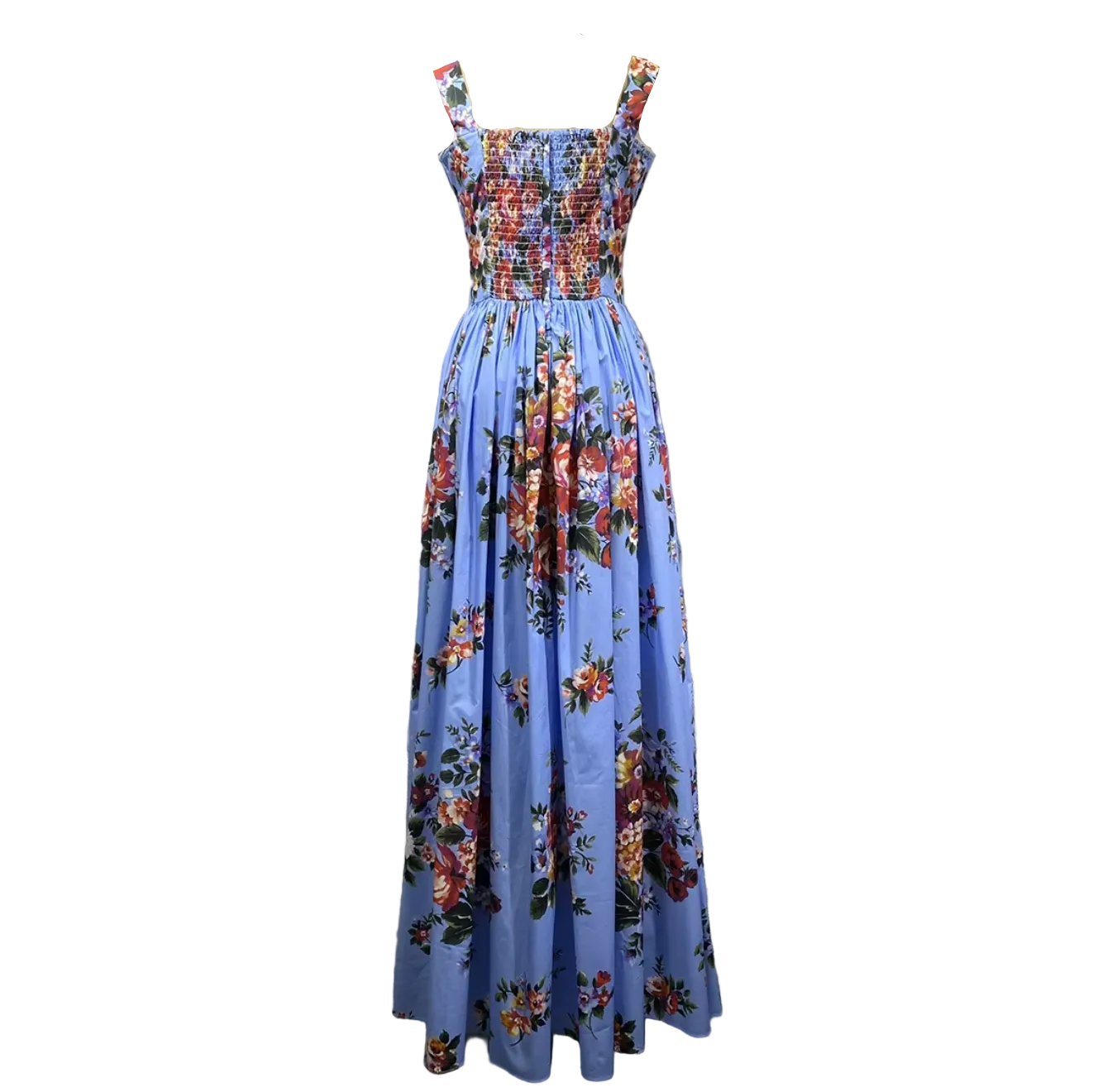 Floralia Italiana Blue Cotton Maxi Dress - Dress By Vicky
