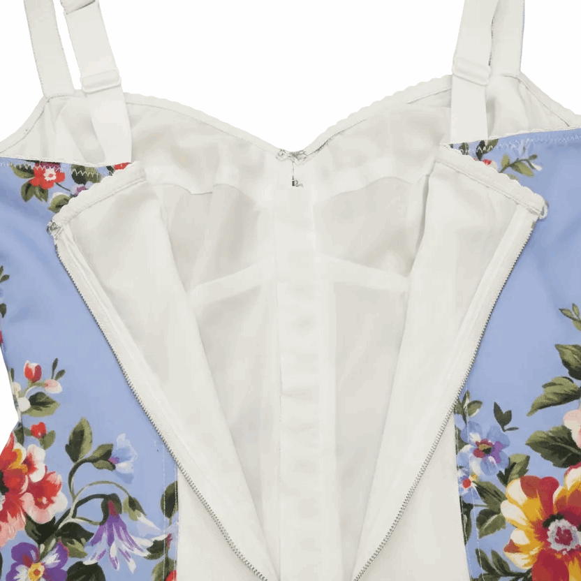 Floralia Italiana Pure Silk Lingerie - Style Blue Midi Dress - Dress By Vicky