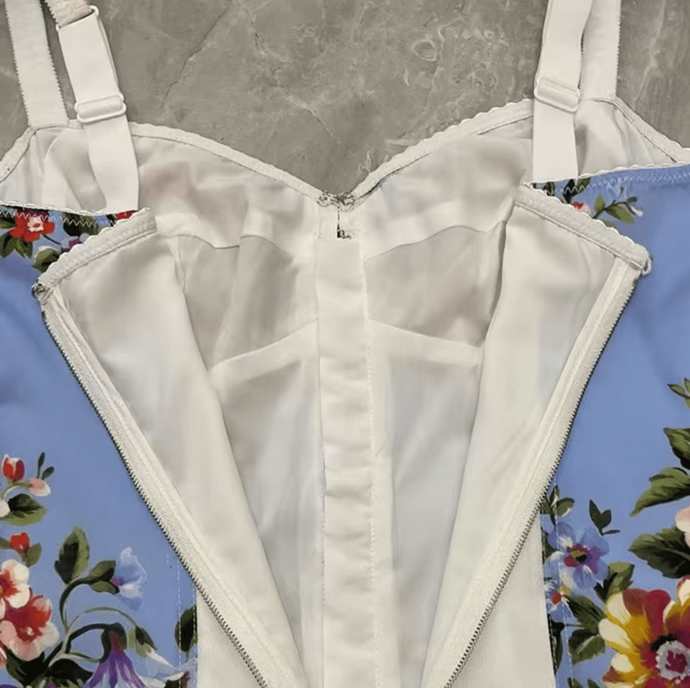 Floralia Italiana Pure Silk Lingerie - Style Blue Midi Dress - Dress By Vicky