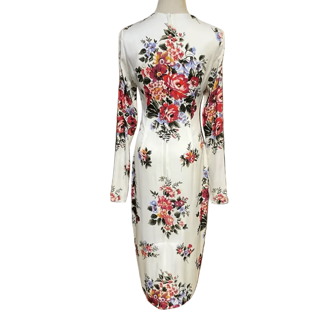 Floralia Italiana Pure Silk Midi Dress - Dress By Vicky