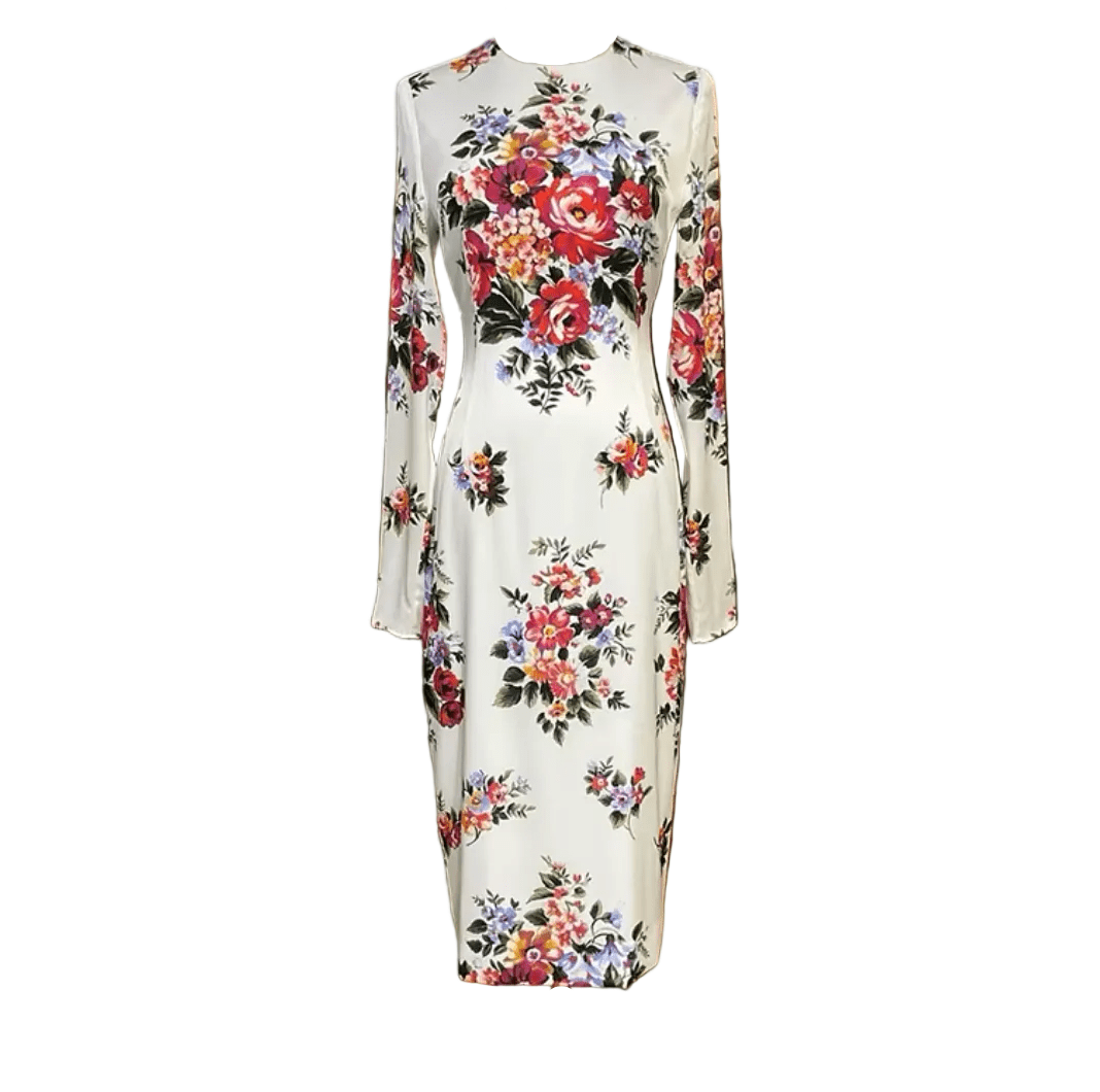 Floralia Italiana Pure Silk Midi Dress - Dress By Vicky