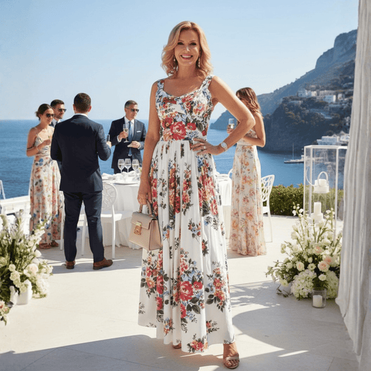 Floralia Italiana White Cotton Maxi Dress - Dress By Vicky