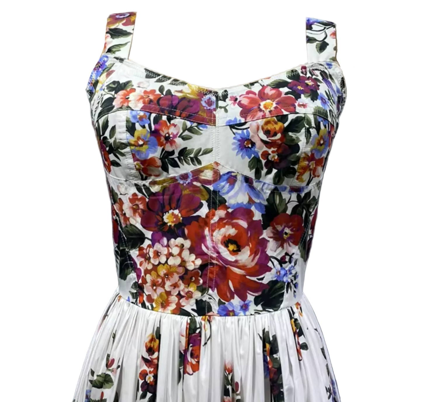 Floralia Italiana White Cotton Maxi Dress - Dress By Vicky