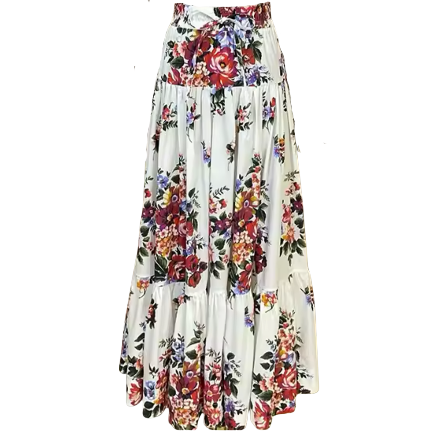 Floralia Italiana White Cotton Maxi Skirt - Dress By Vicky