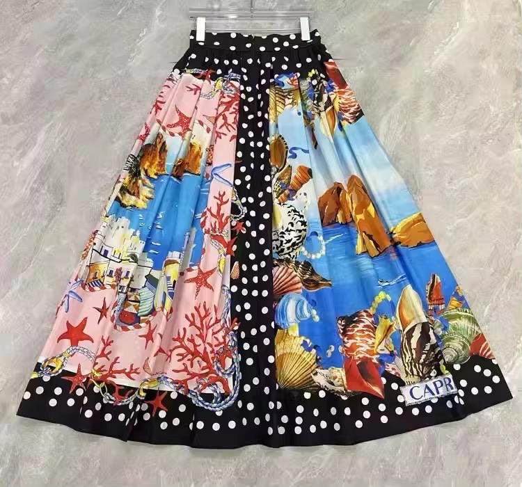 105 LATEST PRINT Handmade Italian Capri print cotton skirt