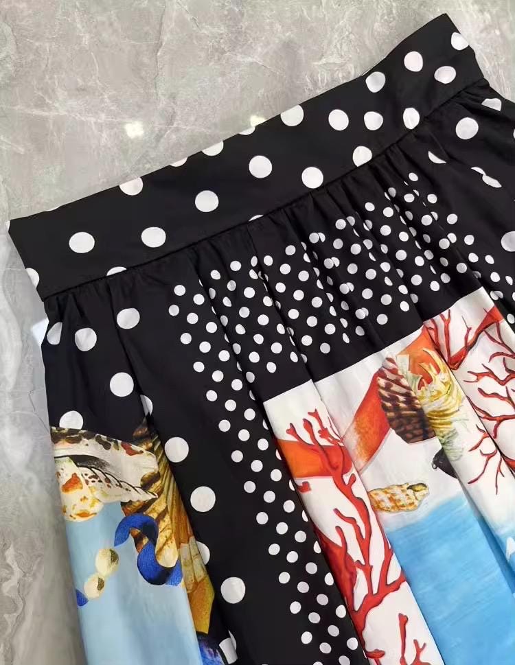 105 LATEST PRINT Handmade Italian Capri print cotton skirt