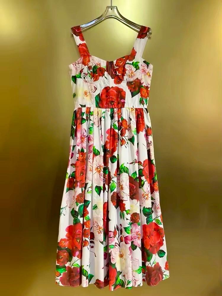 CRUISE 2025 Handmade Italian designer Sicily Roses push up cotton dress, dolce vita dress, runway dress, Italian style