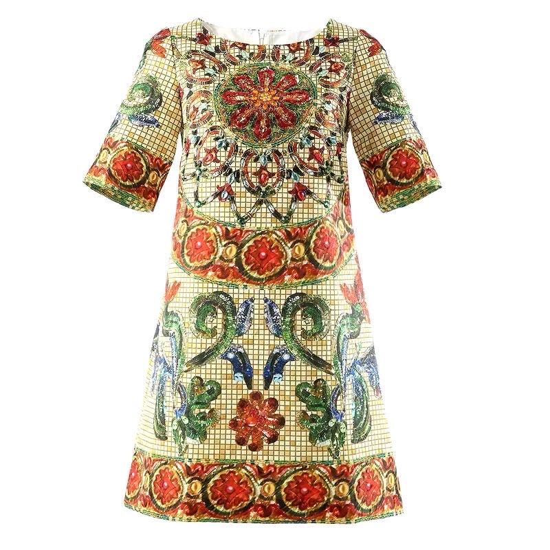 Handmade Italian designer Brocade Heart & Crown print sleeveless mini dress, gemstone dress, Dolce Vita dress, runway dress