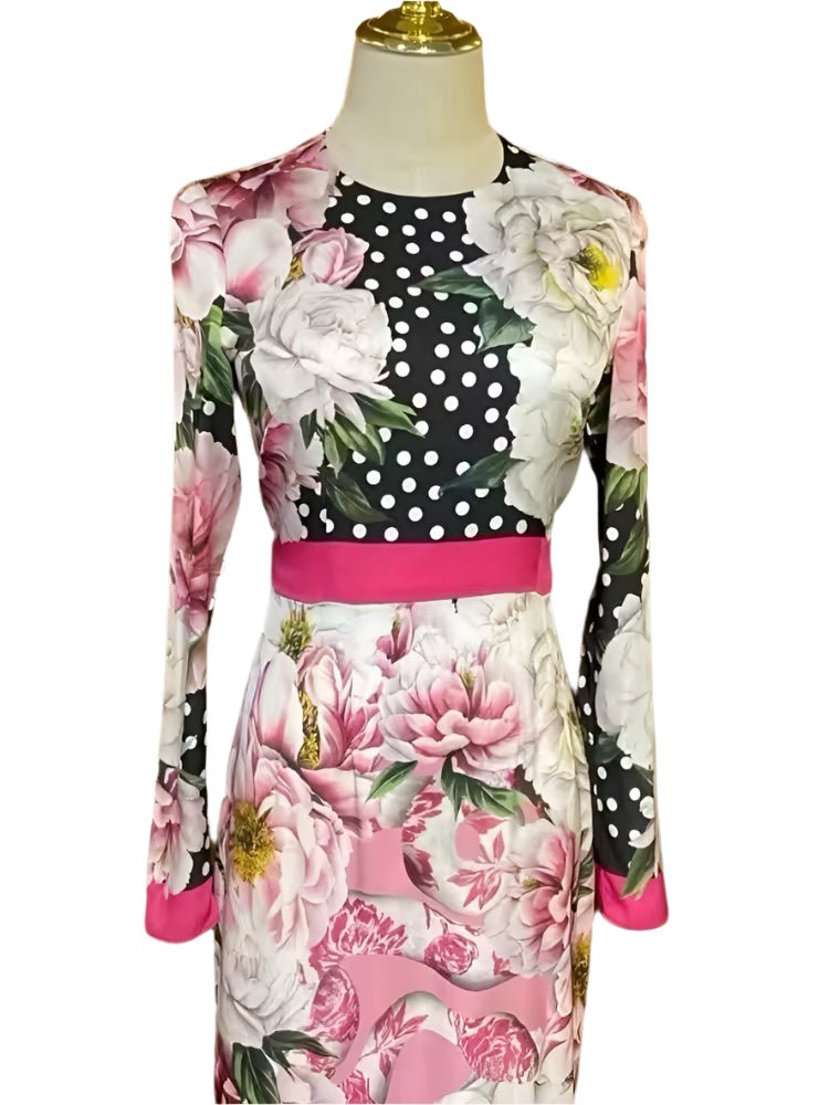 Italian silk polka dot roses dress – Dress By Vicky