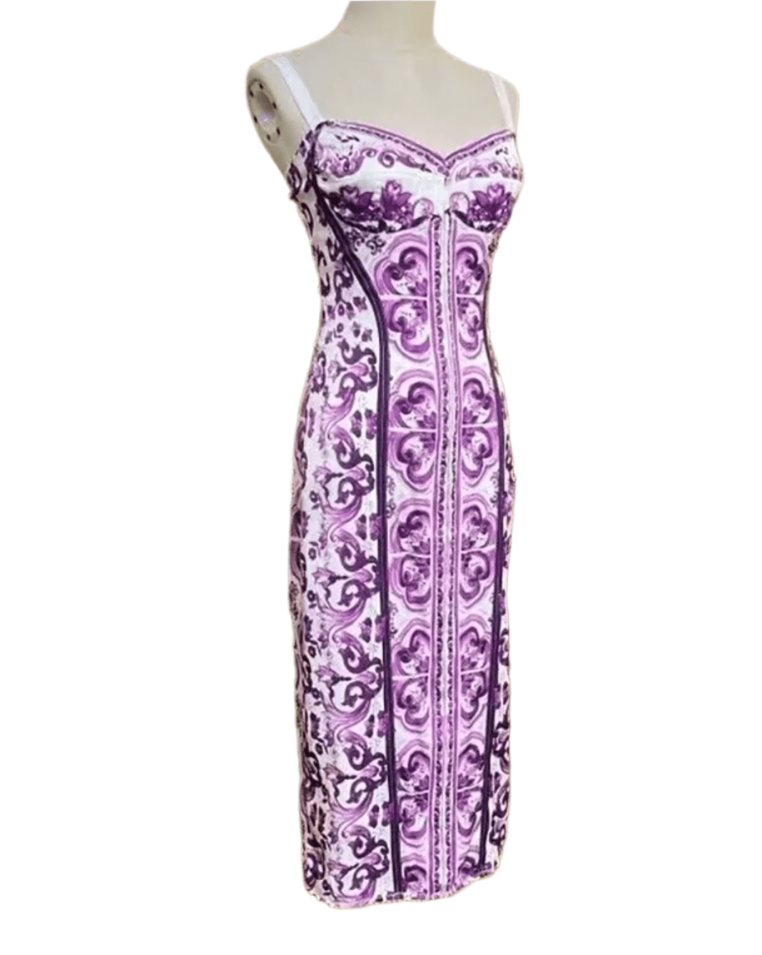 Italian Luxury Lavender Majolica 100% silk dress - Dress By Vicky