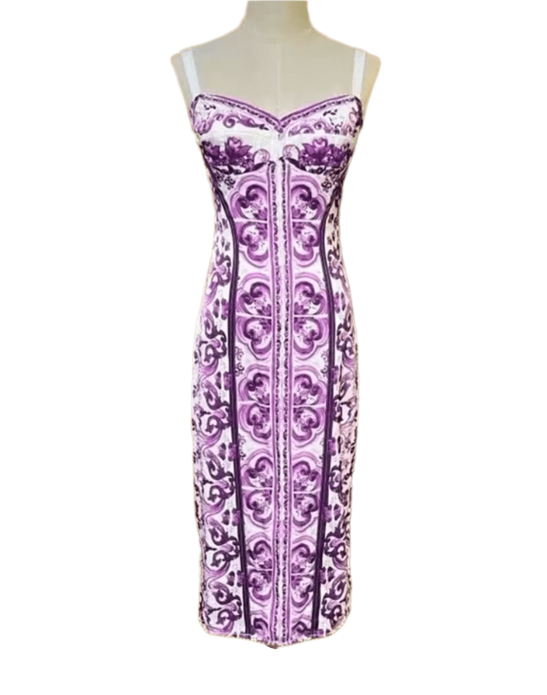 Italian Luxury Lavender Majolica 100% silk dress - Dress By Vicky