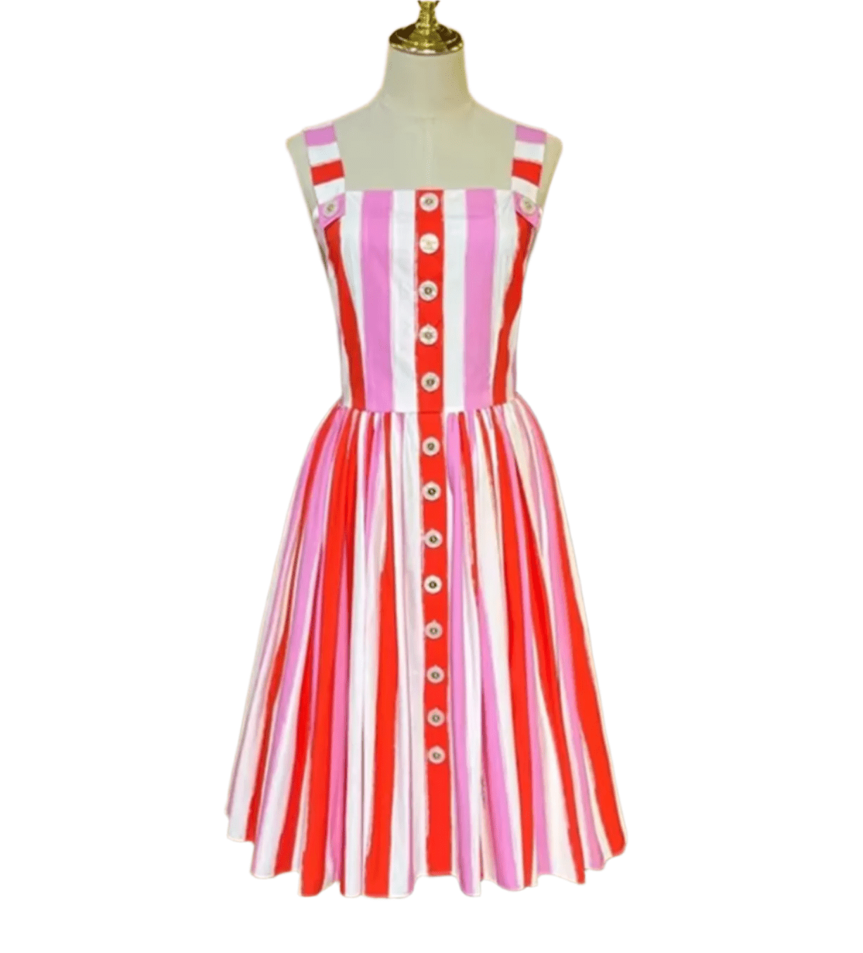 Italian Luxury Playful Stripes print 100% cotton dress - Dress By Vicky