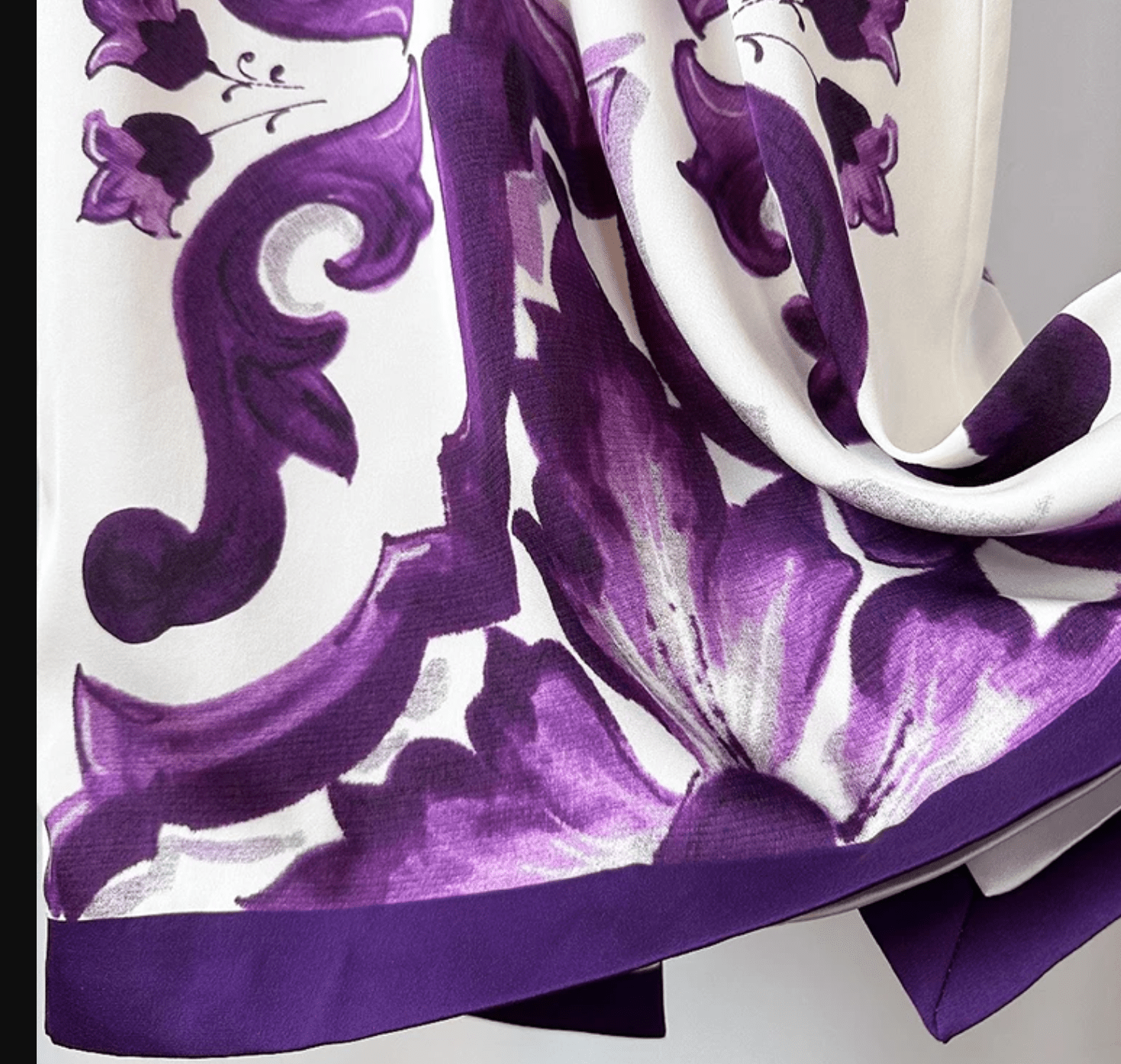 Italian Luxury Purple Majolica print 100% silk dress - Dress By Vicky