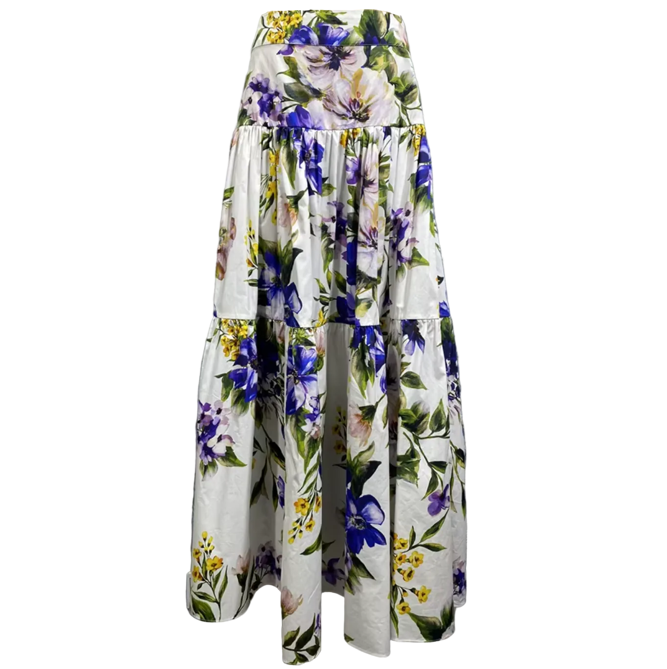 italian summer floral maxi skirt for vacations