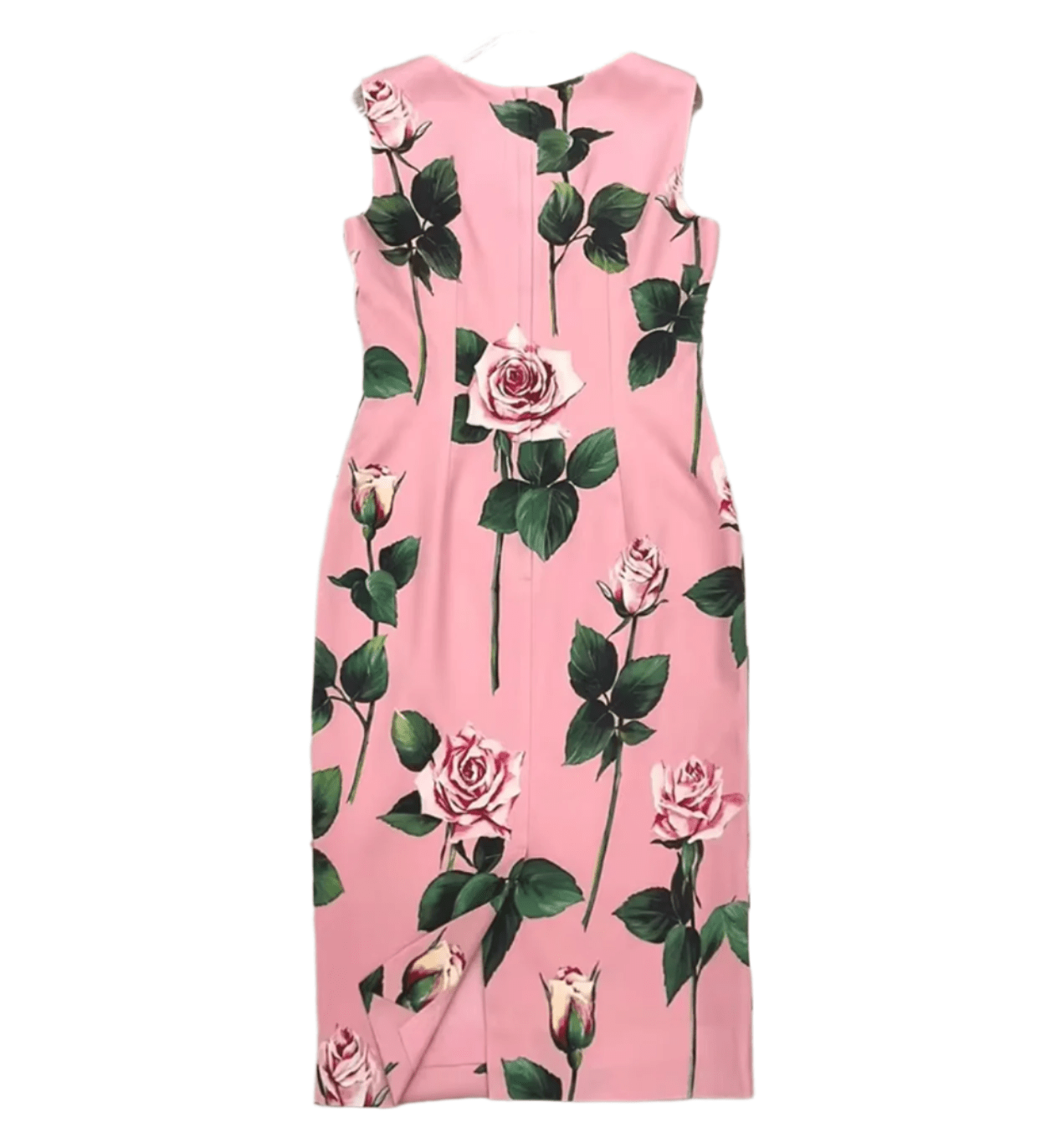 Luxury Italian Timeless Roses on Pink print pure silk midi dress - Dress By Vicky