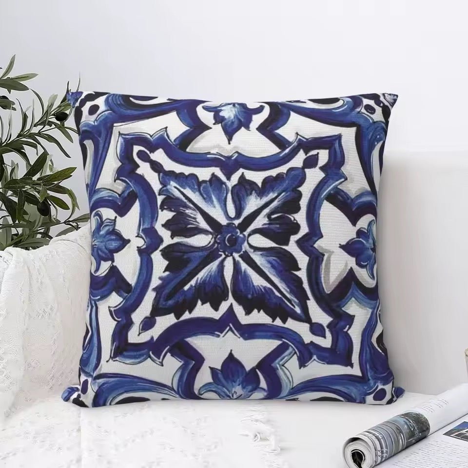 Luxury Porcelain majolica cushion pillowcase - Dress By Vicky