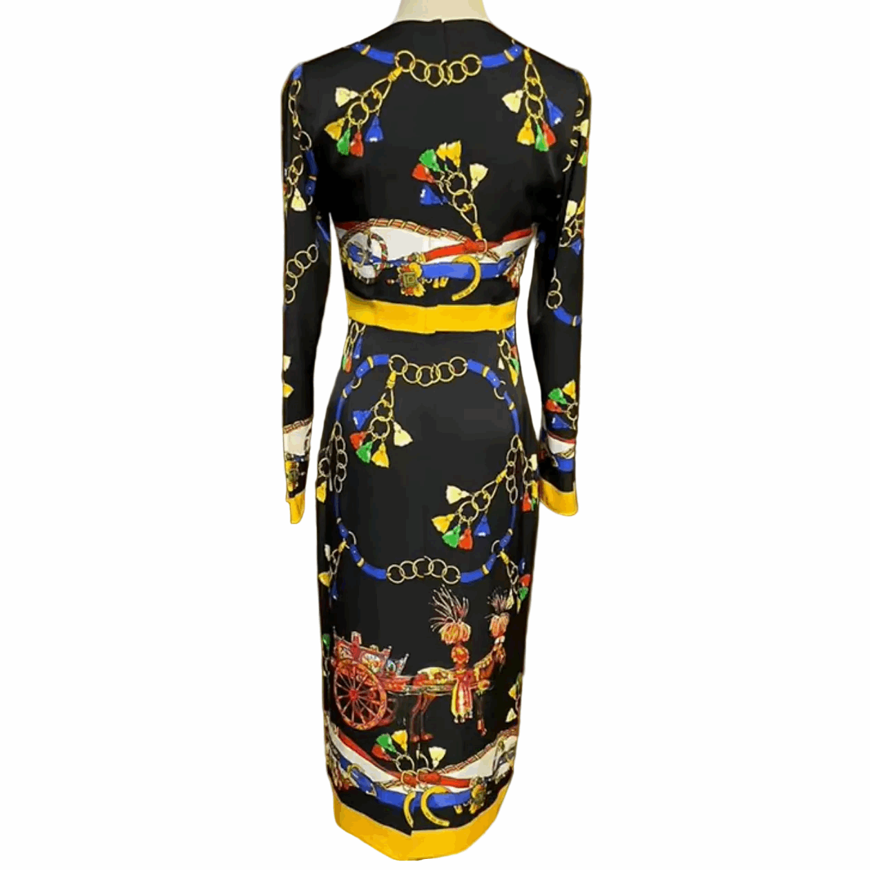 midi silk dress in sicilian carnival print for special occasions and destination italian inspired weddings