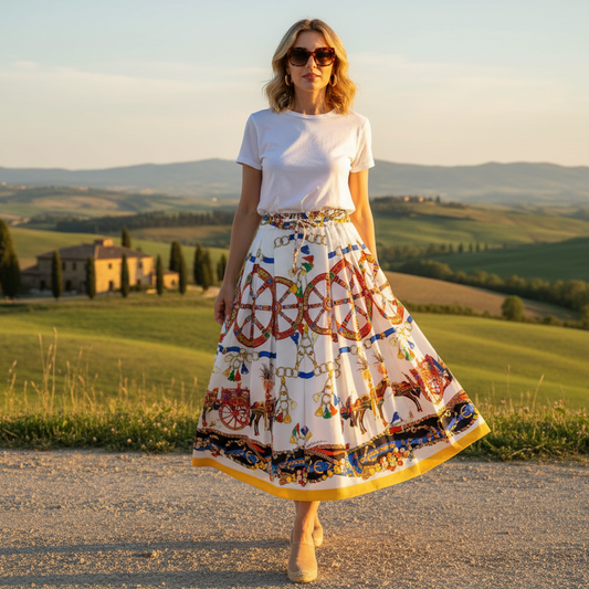 Sicilian Carnival Cotton Skirt