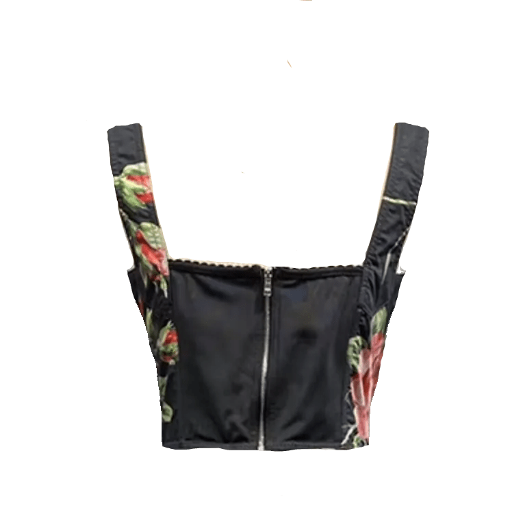 Midnight Roses Cotton Bustier Top - Dress By Vicky