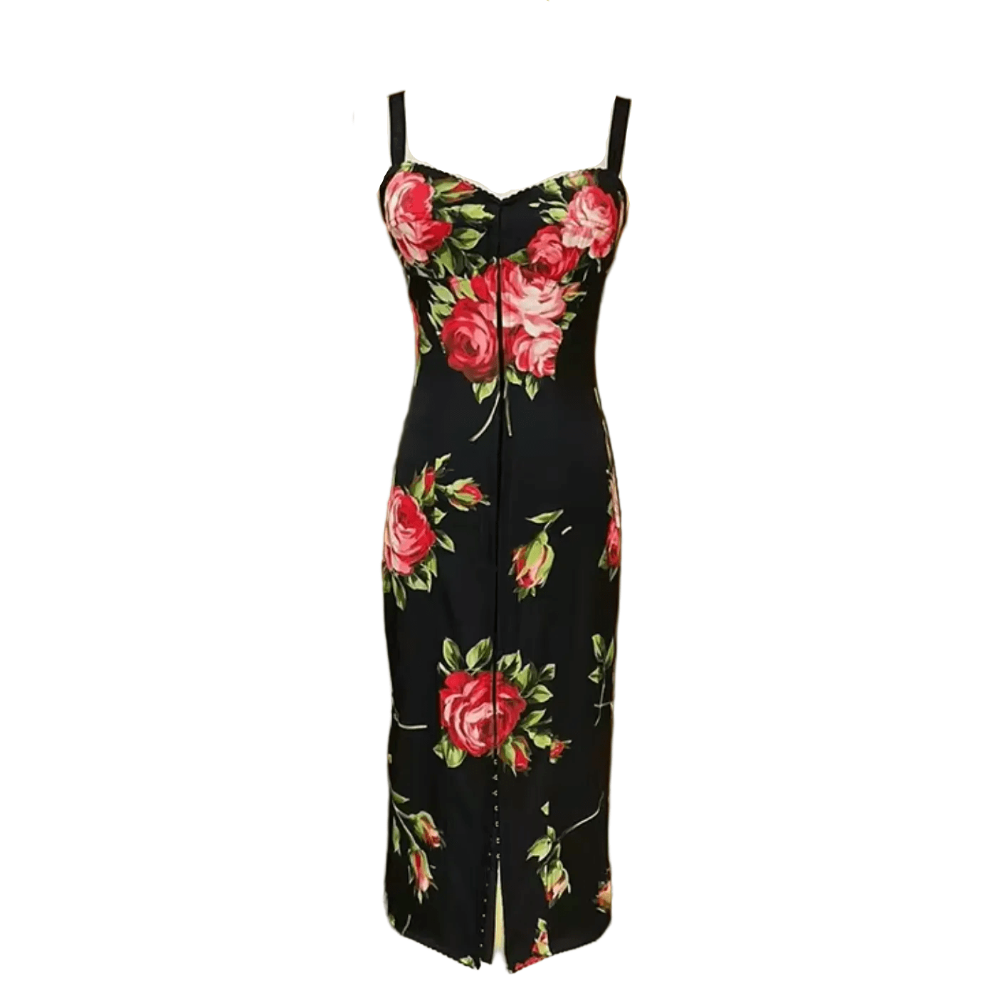 Midnight Roses Pure Silk Lingerie - Style Midi Dress - Dress By Vicky