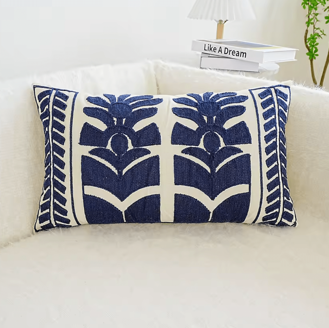 Moroccan style blue embroidered cushion pillowcase - Dress By Vicky