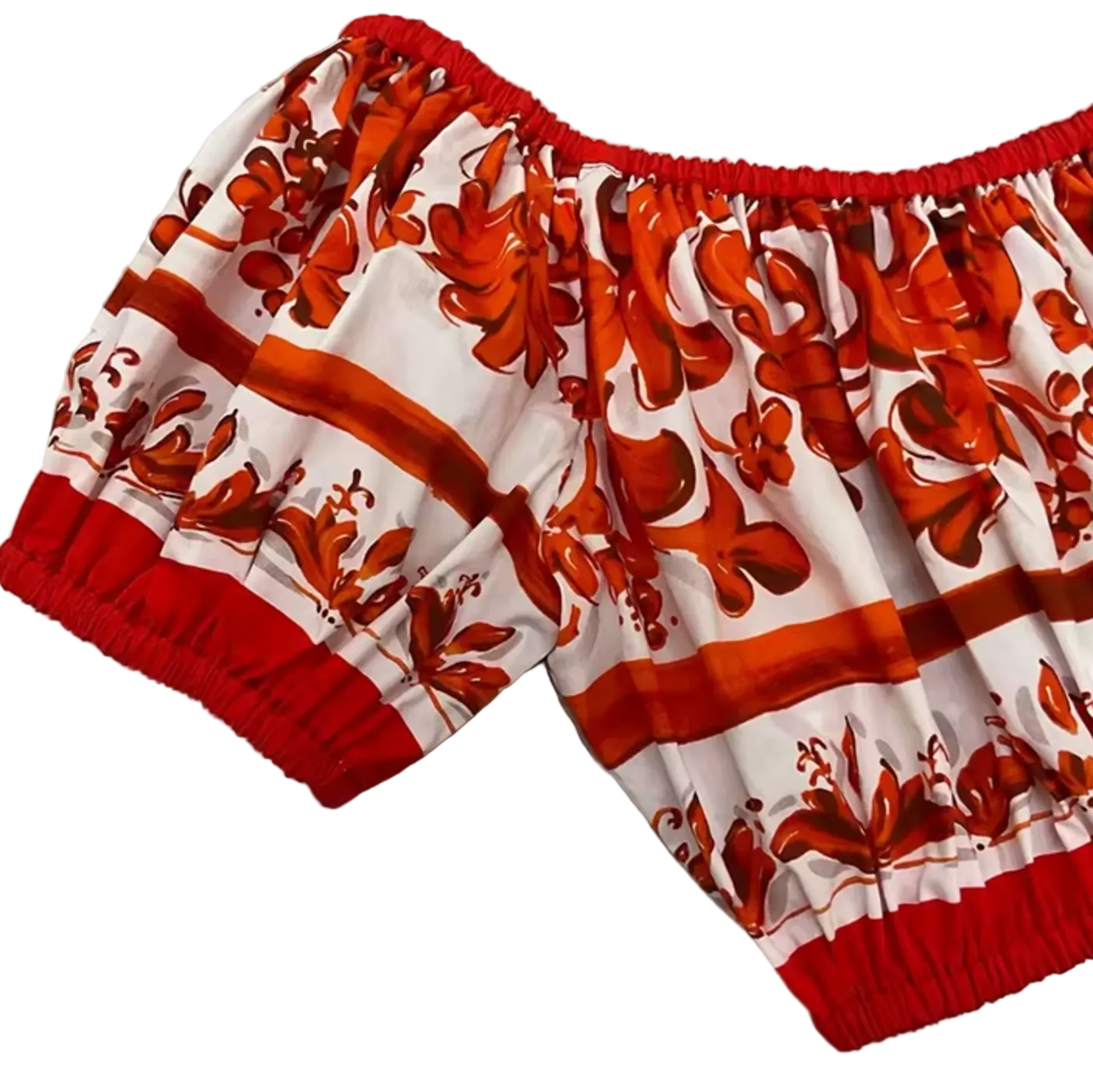 Orange Majolica cotton crop top