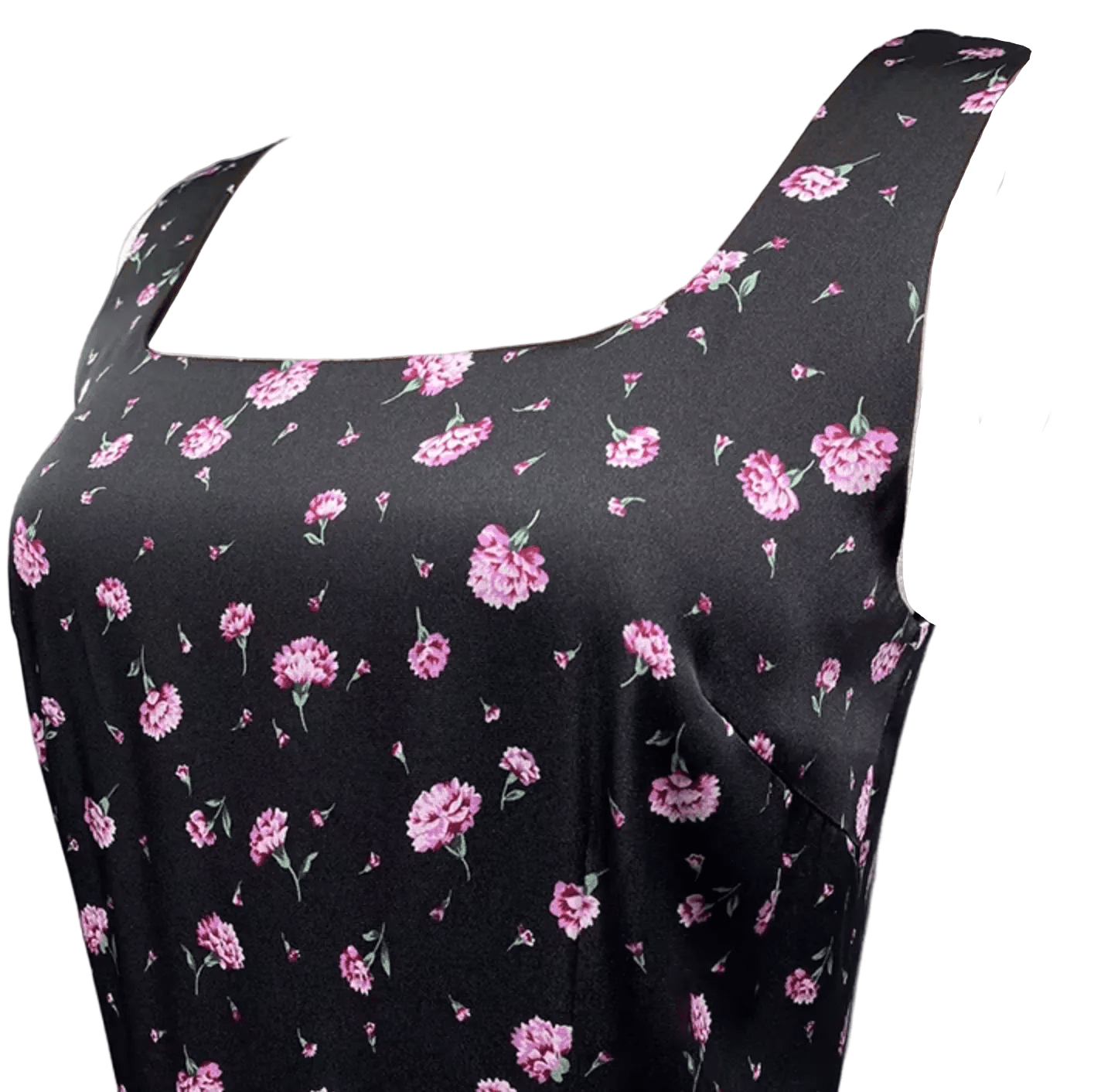 Pink Carnations Floral Silk Midi Dress - Dress By Vicky