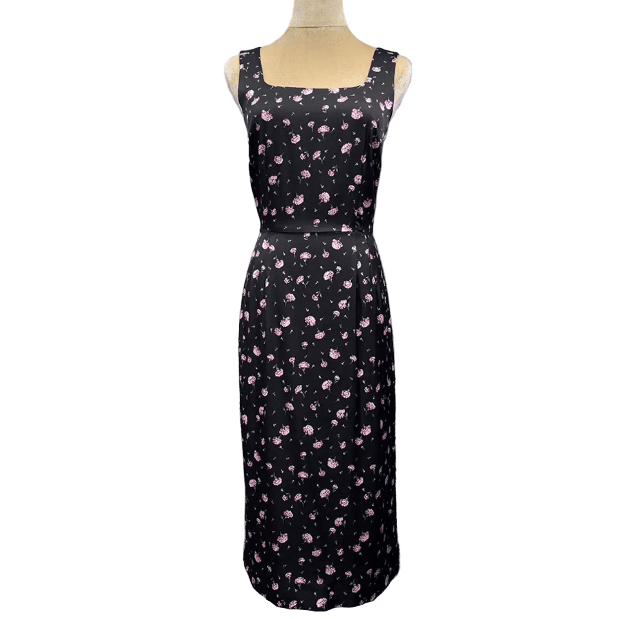 Pink Carnations Floral Silk Midi Dress - Dress By Vicky